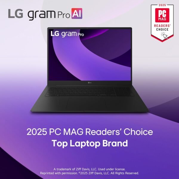LG gram Pro 17-inch Lightweight Laptop Computer, Intel Evo Edition Powered by Intel Core Ultra9 285H Processor
